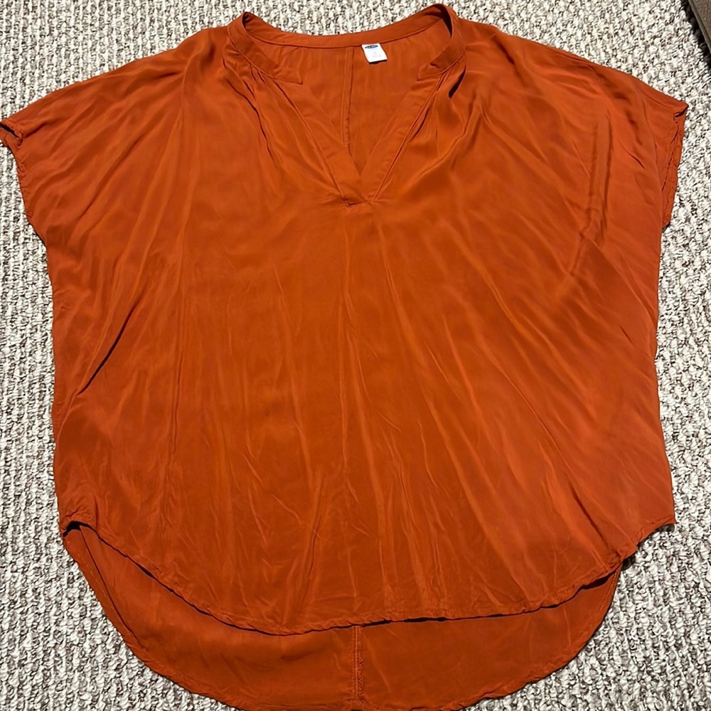 Burnt Orange short sleeve Old navy blouse L